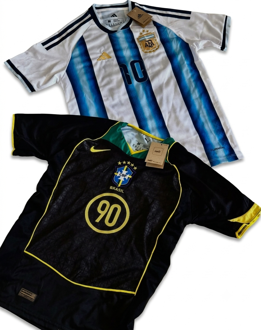 Les maillots de l’Argentine et du Brésil sont maintenant disponibles.