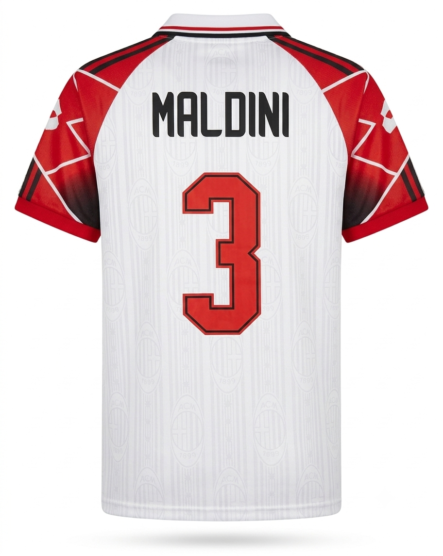 Tenue Maldini – AC Milan 1997 Rétro 🔴⚫️ disponible