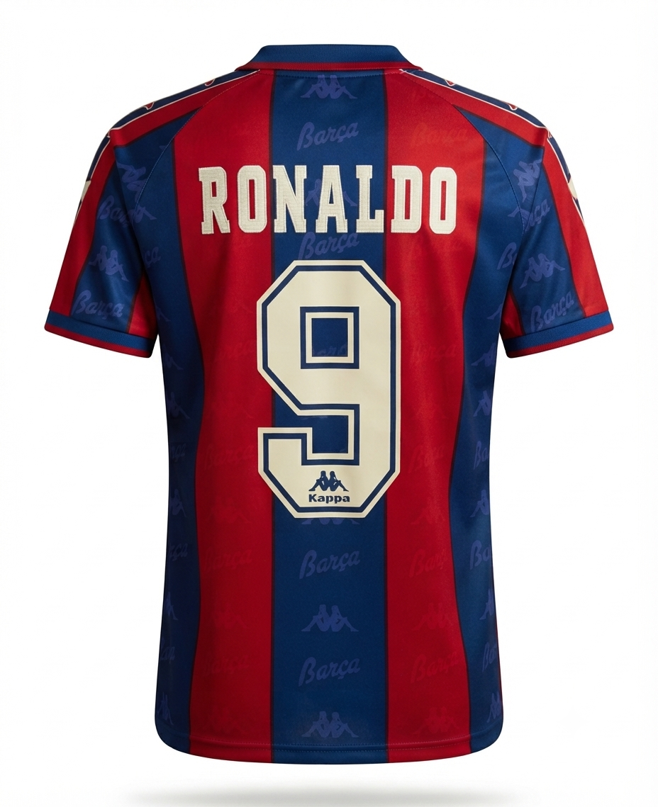 Tenue Ronaldo Nazário – FC Barcelone 1996/1997 Vintage 🔵🔴⚽️