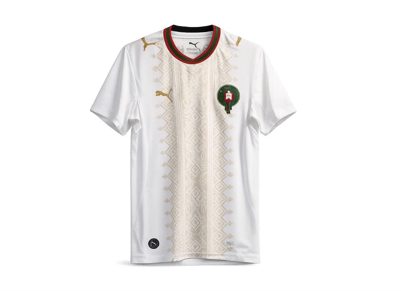 Maillot Maroc Puma Blanc Motif Doré 2026